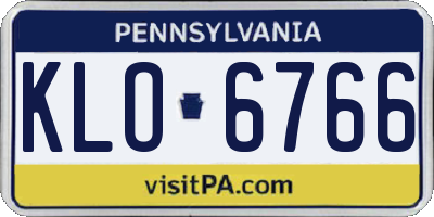 PA license plate KLO6766