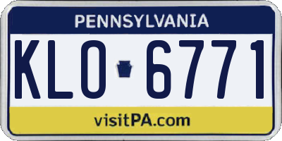 PA license plate KLO6771