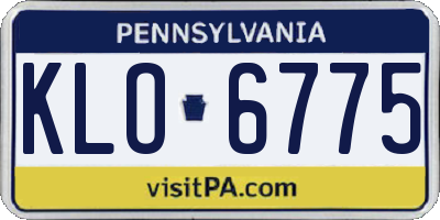 PA license plate KLO6775