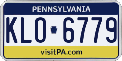 PA license plate KLO6779