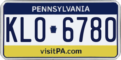 PA license plate KLO6780