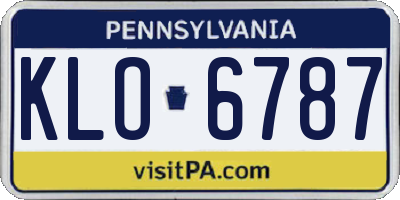 PA license plate KLO6787