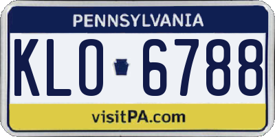 PA license plate KLO6788
