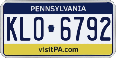 PA license plate KLO6792