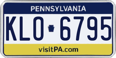 PA license plate KLO6795