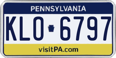 PA license plate KLO6797
