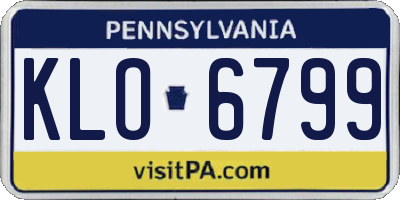 PA license plate KLO6799