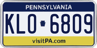 PA license plate KLO6809