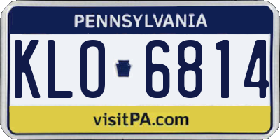 PA license plate KLO6814