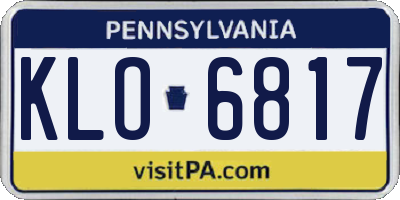 PA license plate KLO6817