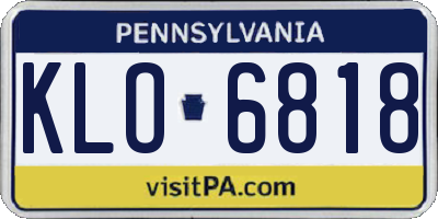 PA license plate KLO6818