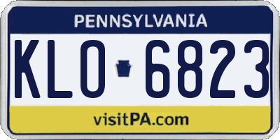 PA license plate KLO6823