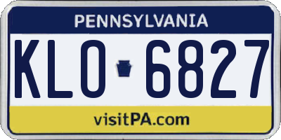 PA license plate KLO6827