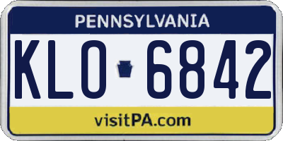 PA license plate KLO6842