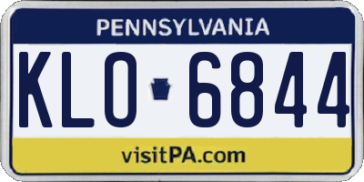 PA license plate KLO6844