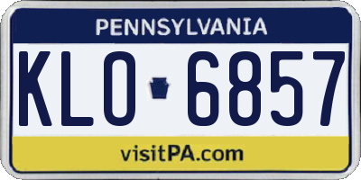 PA license plate KLO6857