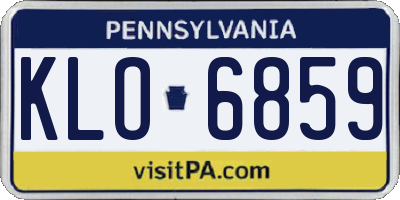 PA license plate KLO6859