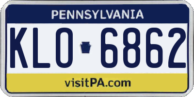 PA license plate KLO6862