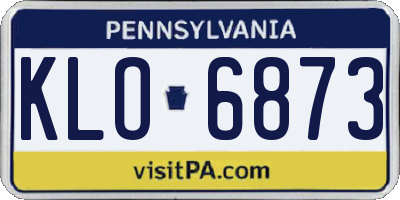PA license plate KLO6873