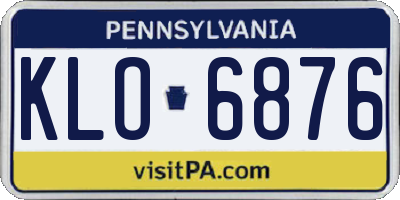 PA license plate KLO6876