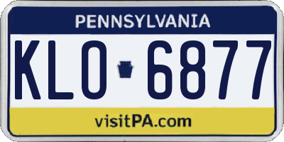PA license plate KLO6877