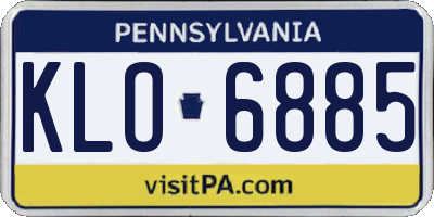PA license plate KLO6885