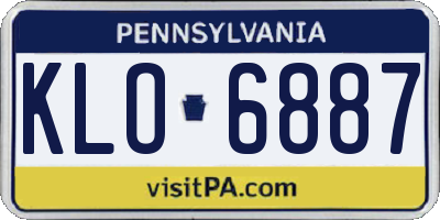 PA license plate KLO6887