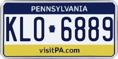 PA license plate KLO6889
