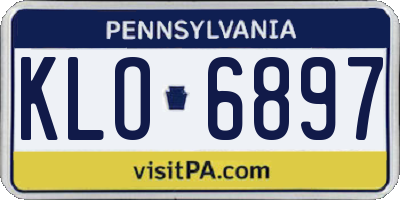 PA license plate KLO6897