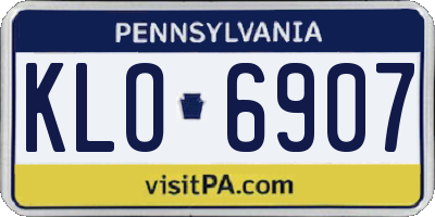 PA license plate KLO6907