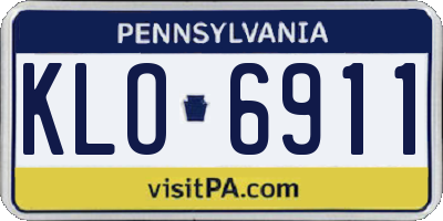 PA license plate KLO6911