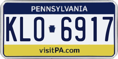 PA license plate KLO6917