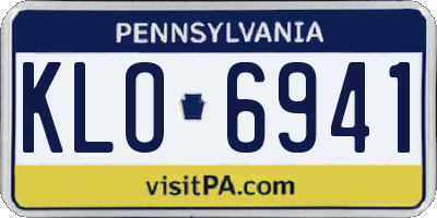 PA license plate KLO6941