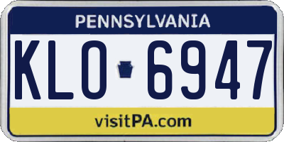 PA license plate KLO6947