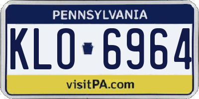 PA license plate KLO6964