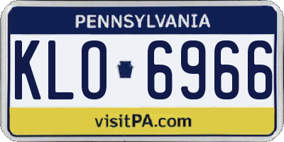 PA license plate KLO6966