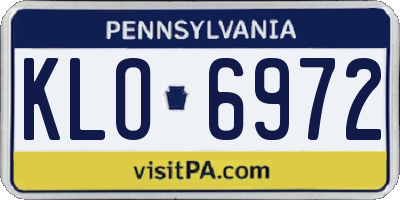PA license plate KLO6972