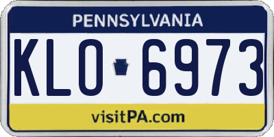 PA license plate KLO6973