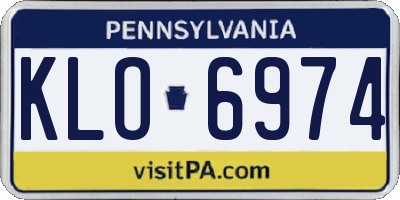 PA license plate KLO6974
