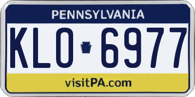 PA license plate KLO6977