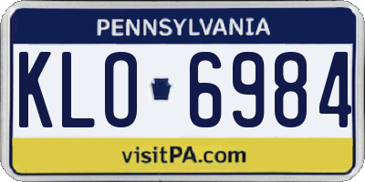 PA license plate KLO6984