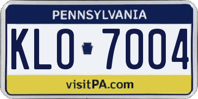 PA license plate KLO7004