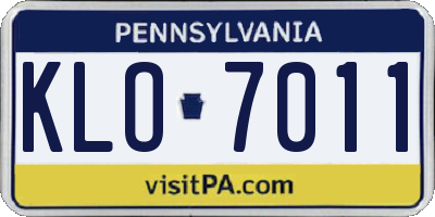 PA license plate KLO7011