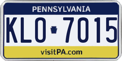 PA license plate KLO7015