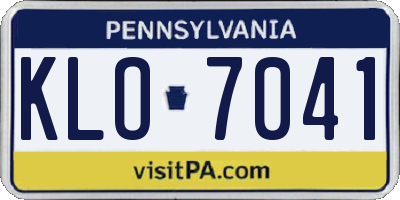 PA license plate KLO7041