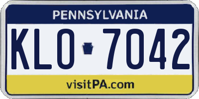 PA license plate KLO7042