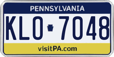 PA license plate KLO7048