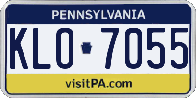 PA license plate KLO7055