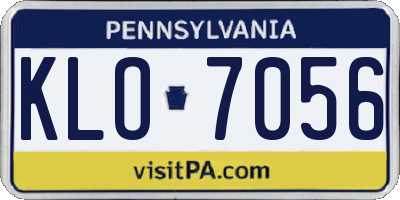 PA license plate KLO7056