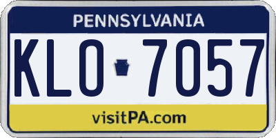 PA license plate KLO7057